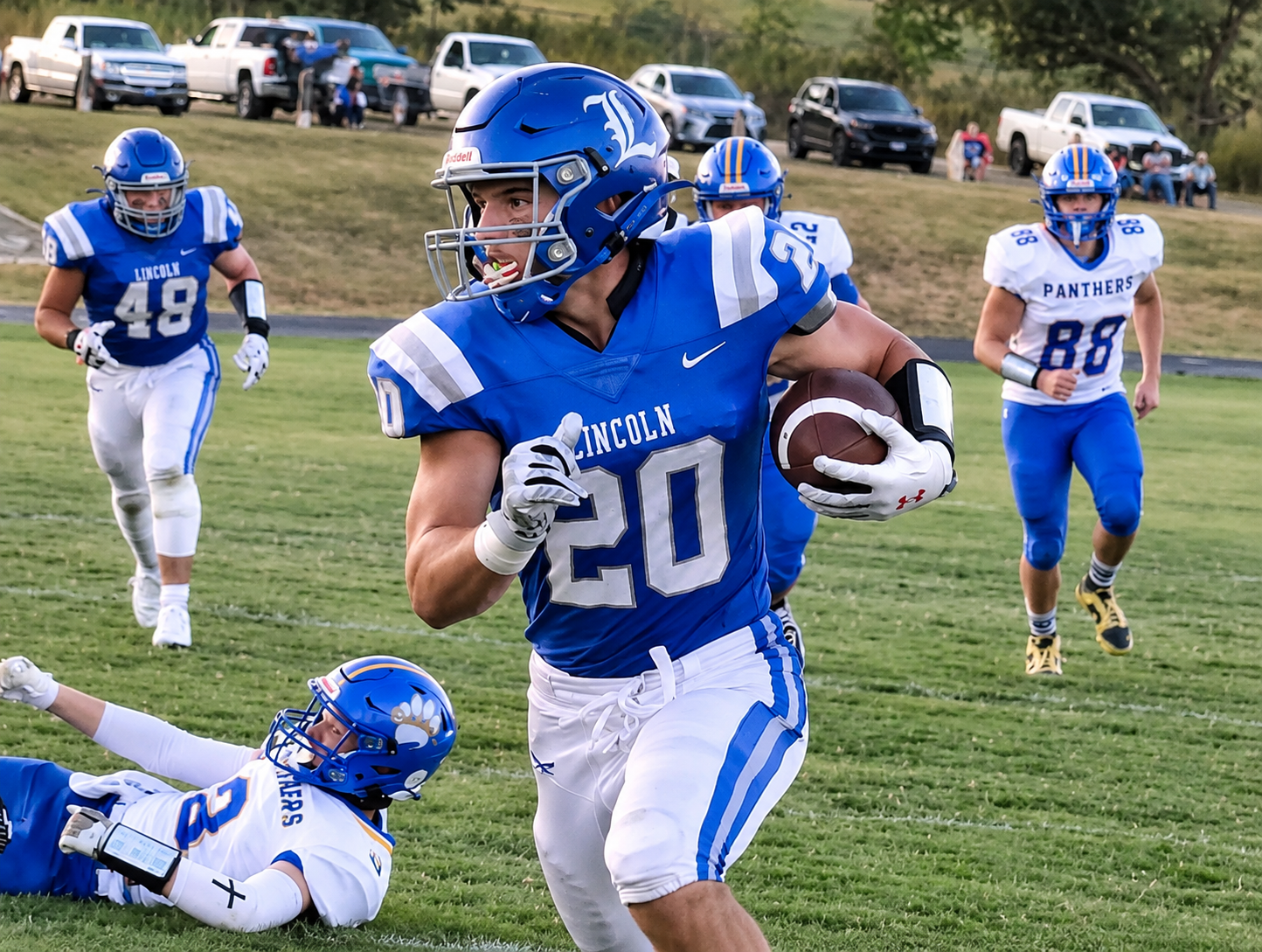 High School Football: Lincoln (Kan.) Two-Way Star Benjamin Bell Scores Four Times Against Pike Valley