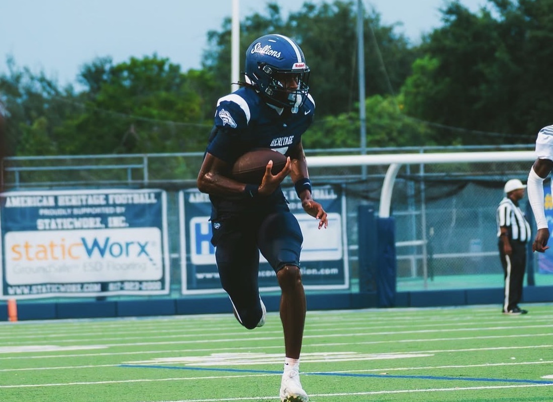 High School Football: American Heritage (Fla.) WR Ty Caldwell Makes Impact on Both Sides in Win Over Key West