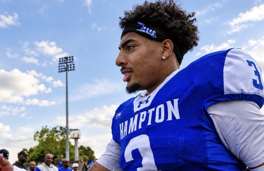 Hampton University quarterback Tre'Von Taylor